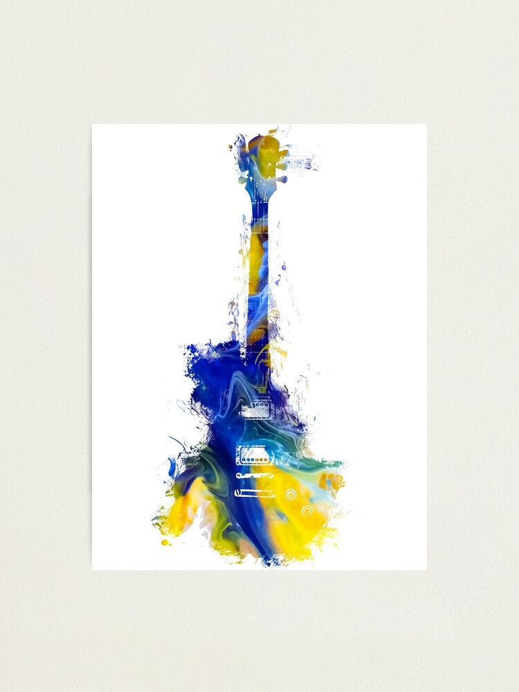 Alternate view of Guitar Yellow Blue Photographic Print
