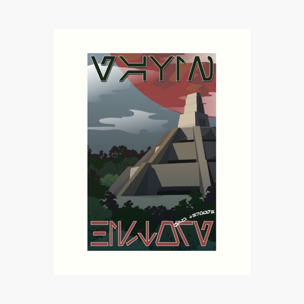 Vista previa del artículo con la obra «Viajes: Yavin IV (Aurabesh)», diseñado y vendido por plumblood.
