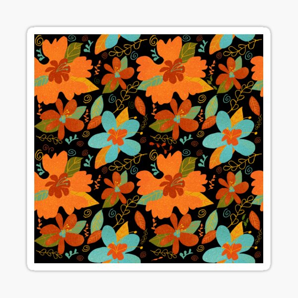 Retro Tropical Floral Sticker