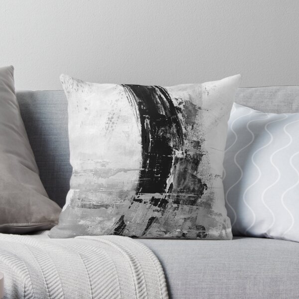 gray abstract Throw Pillow
