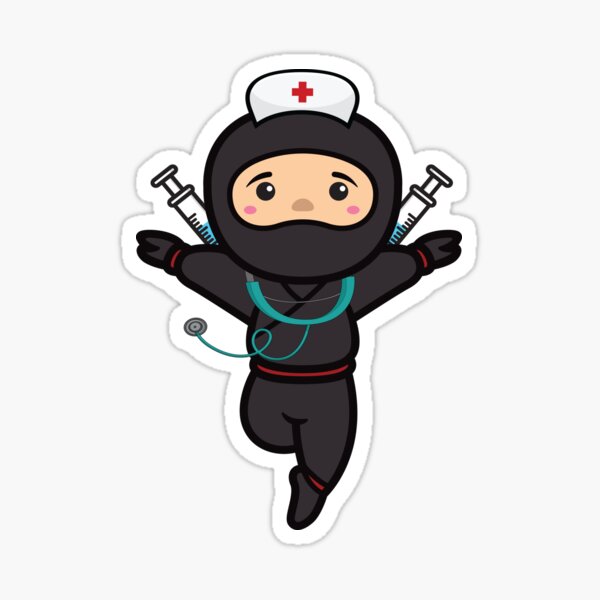 Item preview, Funny medical ninja nurse with stethoscope  designed and sold by Donutlovers.