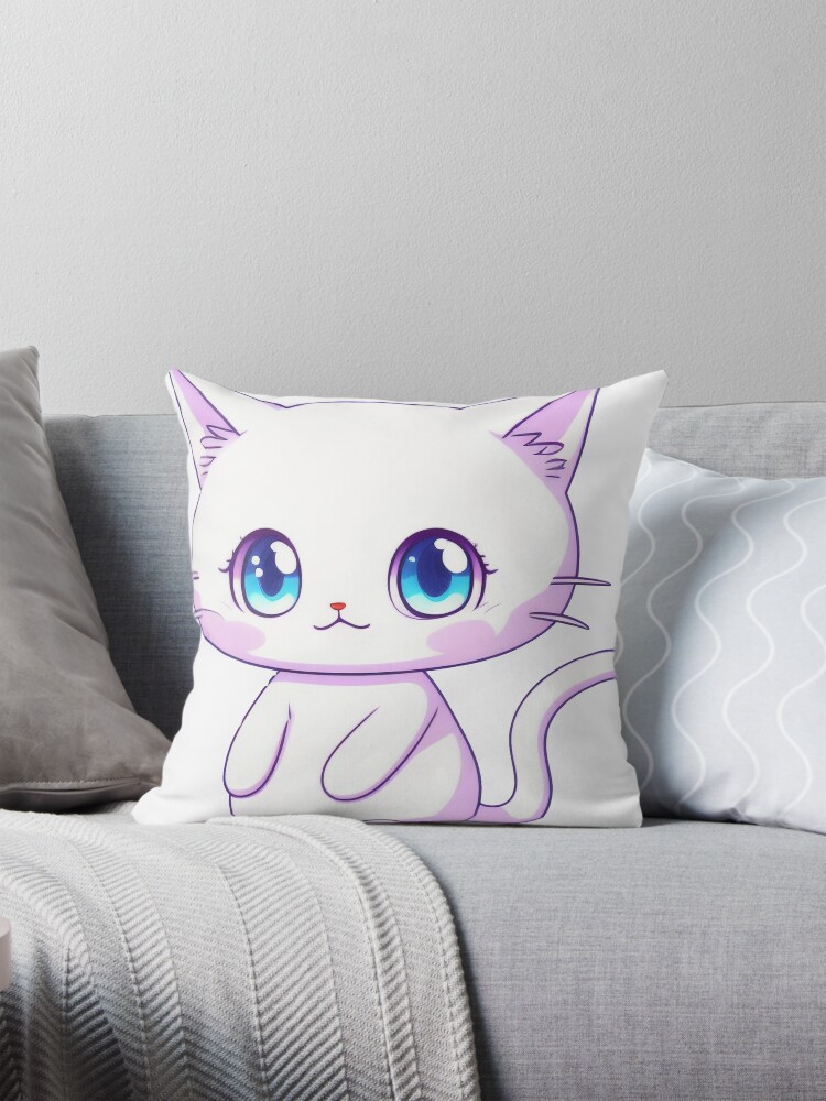 Cat with anime pillow best sale