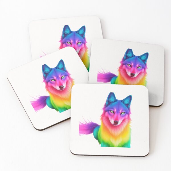 Item preview, Rainbow colored wolf designed and sold by Harmonysens.