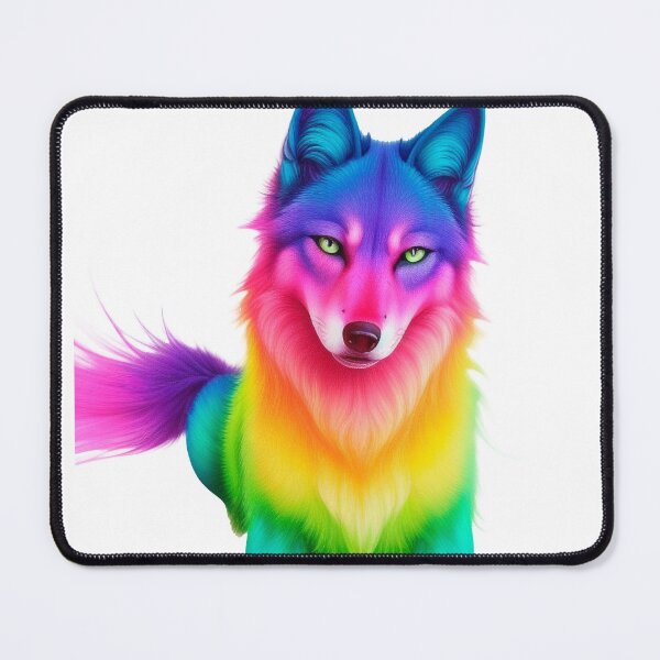 Item preview, Rainbow colored wolf designed and sold by Harmonysens.
