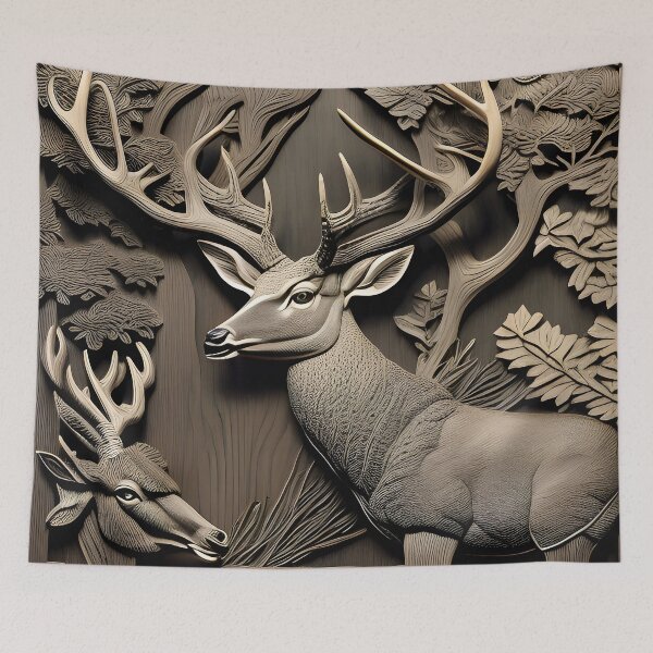 Item preview, Deer embossed wood drawing art  designed and sold by Inktown.