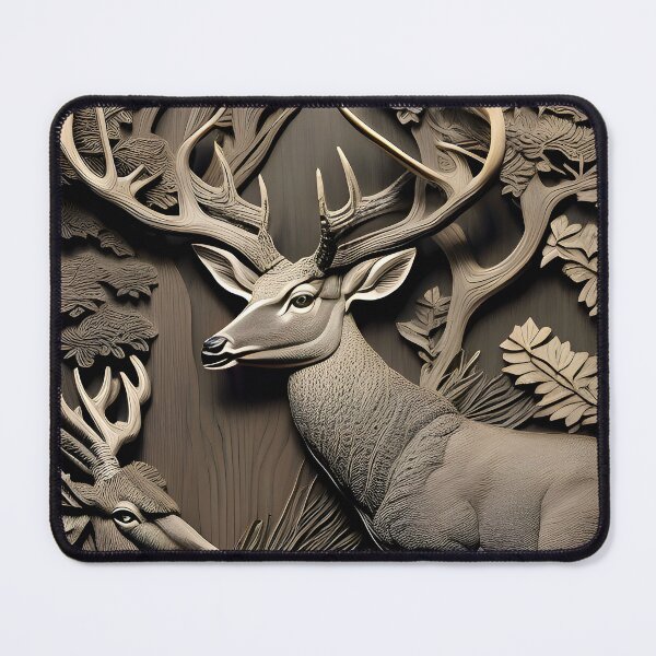 Item preview, Deer embossed wood drawing art designed and sold by Inktown.