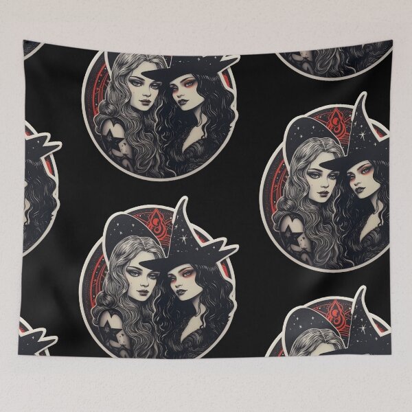 Item preview, two beautiful witches, happy halloween, for mom designed and sold by PRYMULLART.