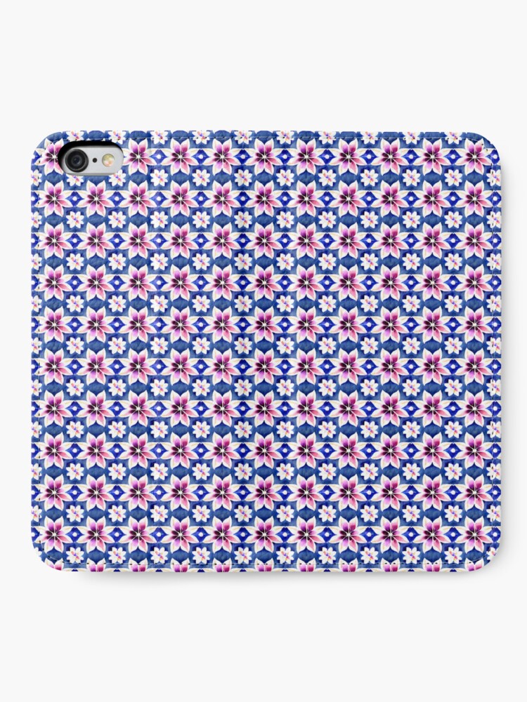 Thumbnail 2 of 6, iPhone Wallet, Flower Pattern "Alexander" designed and sold by Patterns For Products.