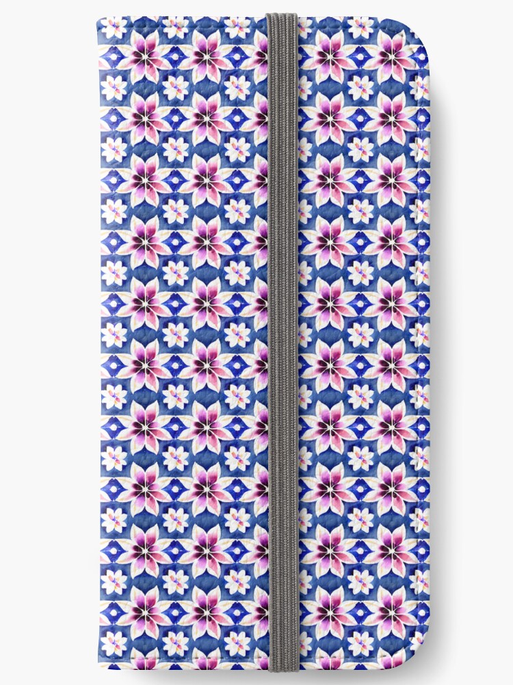 Thumbnail 1 of 6, iPhone Wallet, Flower Pattern "Alexander" designed and sold by Patterns For Products.
