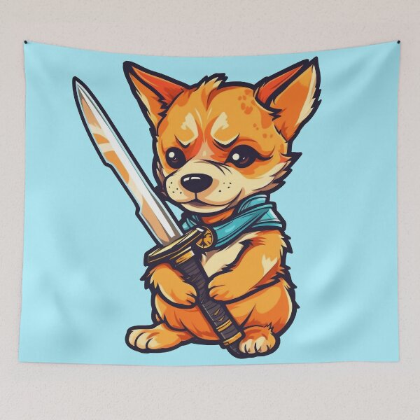 Item preview, Kawaii Knight Puppy Dog with a Magical Sword  designed and sold by NapNapSleeper.