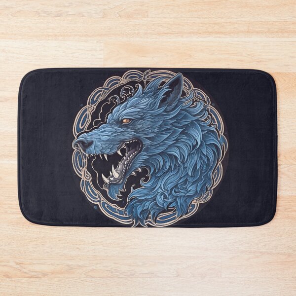 Item preview, Fenrir, silver and blue wolf, viking motif, for dad, dad, for the husband, happy dads day designed and sold by PRYMULLART.