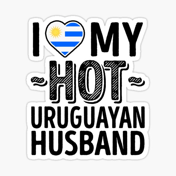 Amo a mi marido uruguayo CALIENTE - Cute Uruguay Parejas Amor romántico Camisetas y calcomanías Pegatina
