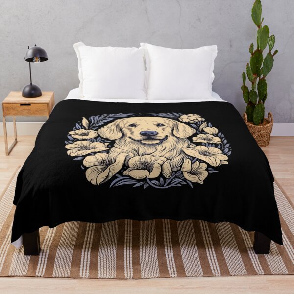 Item preview, A Golden Retriever surrounded with Lilies, illustration designed and sold by Gerald Waters.