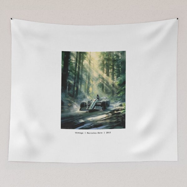 Item preview, Mercedes W06 Vintage 2015 F1 Watercolour Painting Print designed and sold by PicTechNowArt.