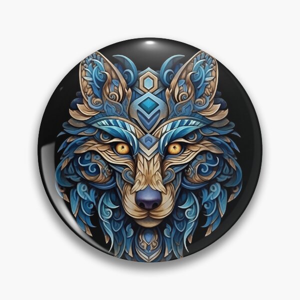 Item preview, golden and blue wolf, viking wolf, blue celtic wolf, blue viking wolf, for the husband, for dad, dad, happy dad's day designed and sold by PRYMULLART.