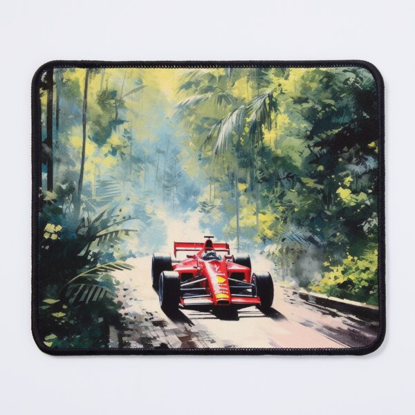 Item preview, Nigel Mansell Vintage 1989 Ferrari 640 F1 Watercolour Painting Print designed and sold by PicTechNowArt.