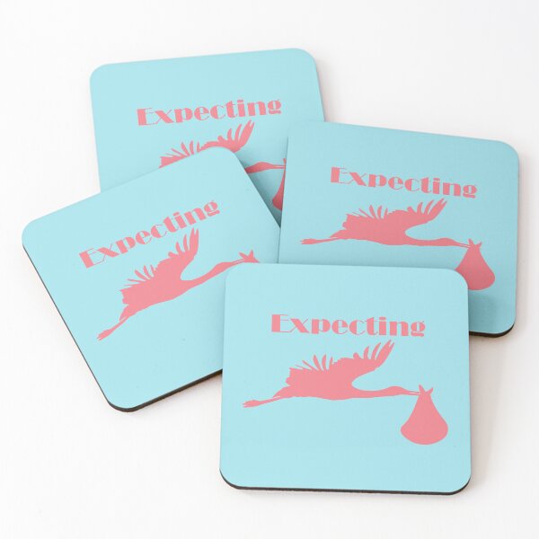 Item preview, Expecting - Stork Delivering Baby - pink version designed and sold by DesignsbyJBird.