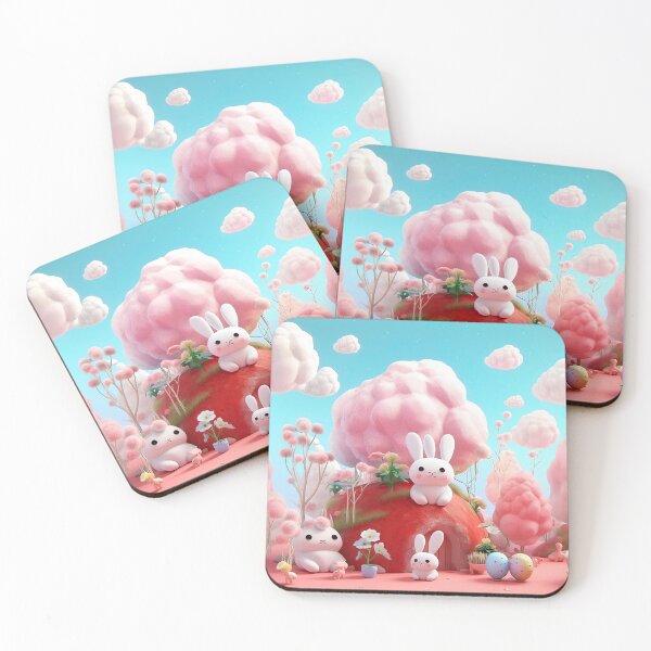 Item preview, Cartoon Scene with Cute Pink Rabbits designed and sold by libanmax.