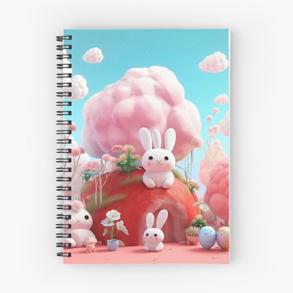 Item preview, Cartoon Scene with Cute Pink Rabbits designed and sold by libanmax.