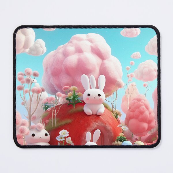 Item preview, Cartoon Scene with Cute Pink Rabbits designed and sold by libanmax.