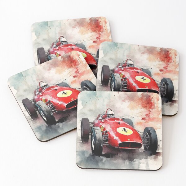 Item preview, Ferrari 500 Vintage 1953 F1 Watercolour Painting Print designed and sold by PicTechNowArt.