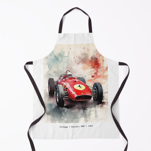 Item preview, Ferrari 500 Vintage 1953 F1 Watercolour Painting Print designed and sold by PicTechNowArt.