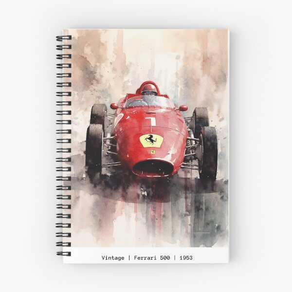 Item preview, Ferrari 500 Vintage 1953 F1 Watercolour Painting Print designed and sold by PicTechNowArt.