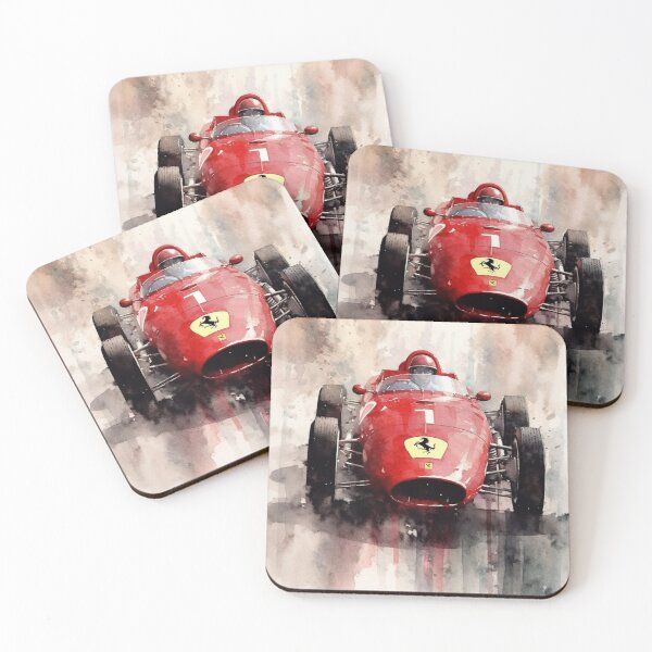 Item preview, Ferrari 500 Vintage 1953 F1 Watercolour Painting Print designed and sold by PicTechNowArt.