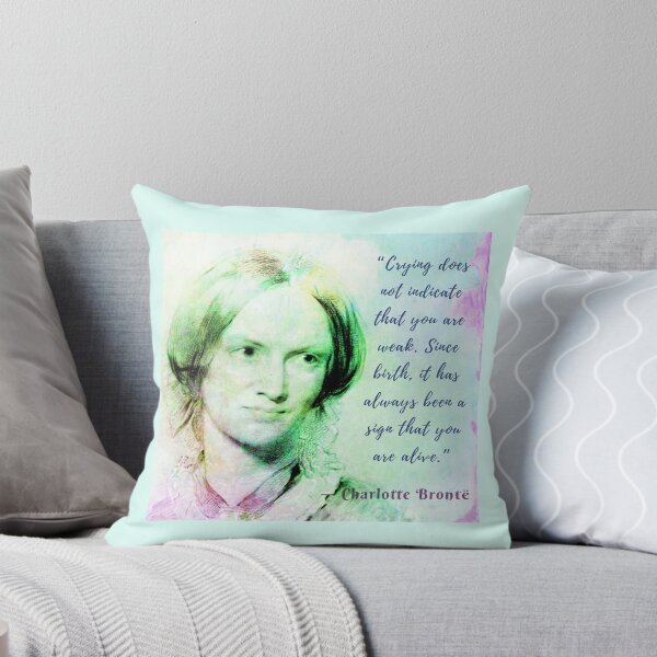 Item preview, Copy of Charlotte Brontë portrait and quote: Crying does not indicate that you are weak.... designed and sold by artbleed.