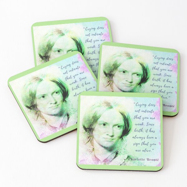 Item preview, Copy of Charlotte Brontë portrait and quote: Crying does not indicate that you are weak.... designed and sold by artbleed.