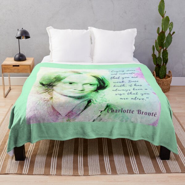 Item preview, Copy of Charlotte Brontë portrait and quote: Crying does not indicate that you are weak.... designed and sold by artbleed.