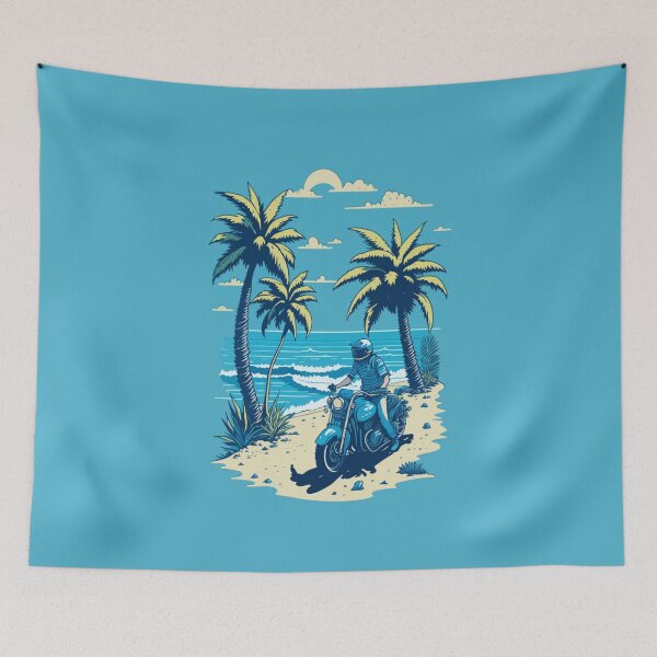 Item preview, motorcycle cruising along the coastal road designed and sold by Art Store Stickers.
