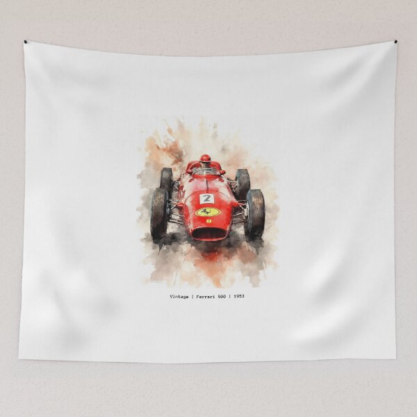 Item preview, Ferrari 500 Vintage 1953 F1 Watercolour Painting Print designed and sold by PicTechNowArt.