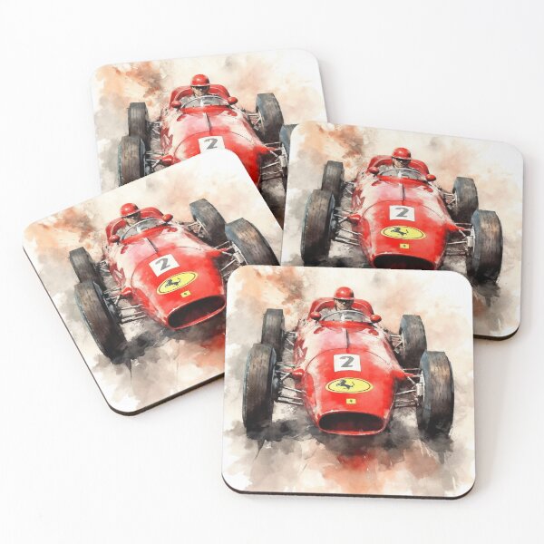 Item preview, Ferrari 500 Vintage 1953 F1 Watercolour Painting Print designed and sold by PicTechNowArt.