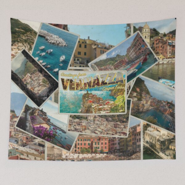 Item preview, Greetings from Vernazza Cinque Terre Vintage style retro souvenir designed and sold by DeveloperProp0.