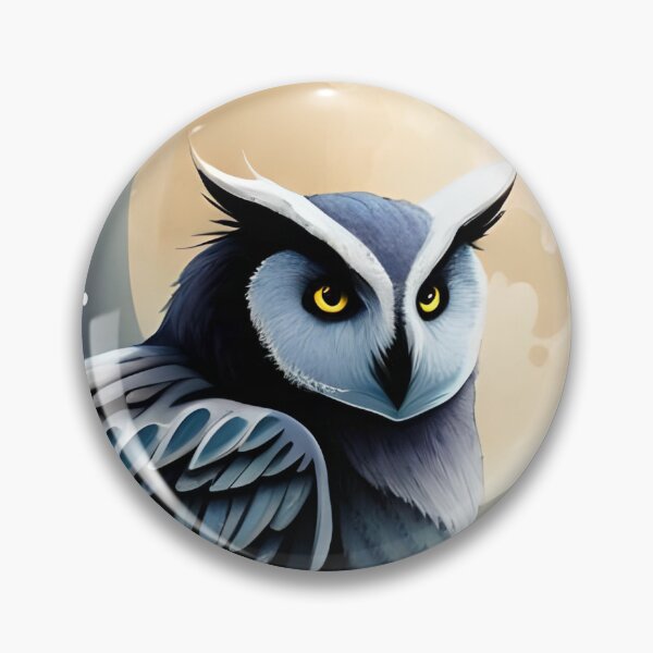 Item preview, Owl Bird Night Moon Water Color Nature Wildlife Art designed and sold by PixelCraving.