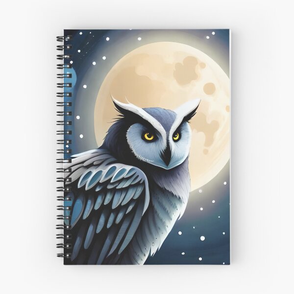 Item preview, Owl Bird Night Moon Water Color Nature Wildlife Art designed and sold by PixelCraving.