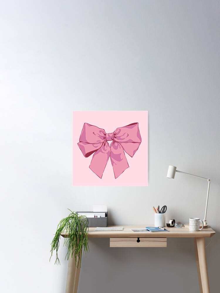 The cute pink bow ribbon  Poster for Sale by MinimalAnGo