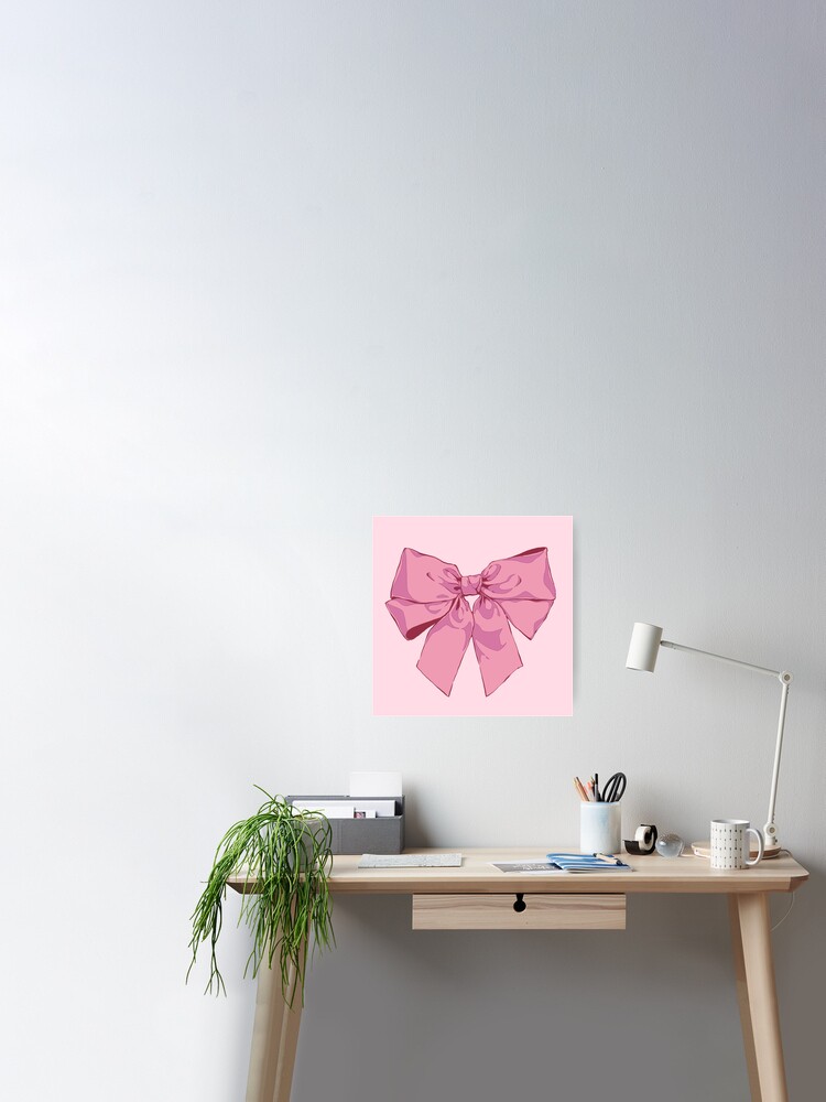 The cute pink bow ribbon  Poster for Sale by MinimalAnGo