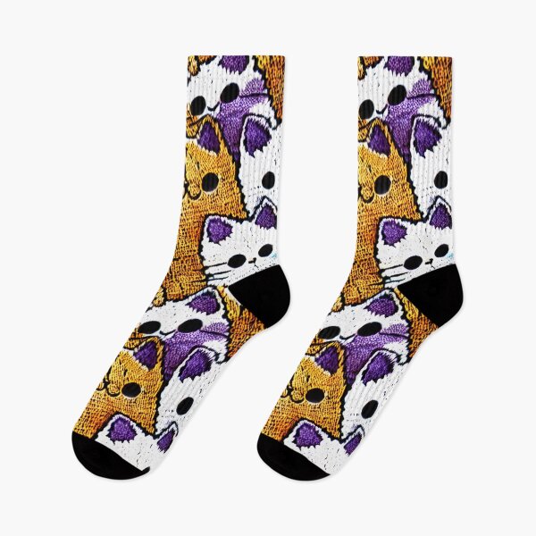Item preview, Cat Sock Puppets - Playful Pattern Delight designed and sold by ZenEverAI.