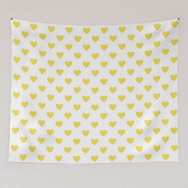 Item preview, Yellow heart print on white 1 designed and sold by LittleBettyMakes.