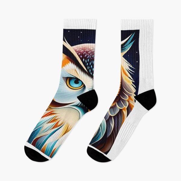 Item preview, Owl Bird Night Moon Water Color Nature Wildlife Art designed and sold by PixelCraving.