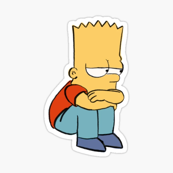 Bart Sad, alone, bart, friend, glitch, los simpsons, pink, sad