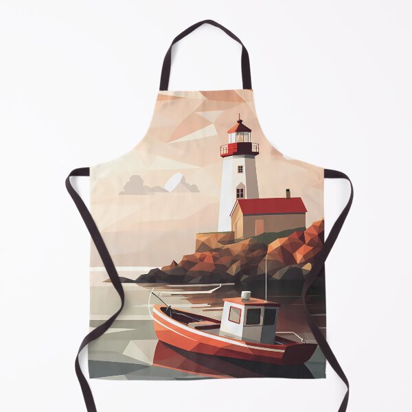 Item preview, East Coast Fishing Scene with Lighthouse designed and sold by SWReflections.