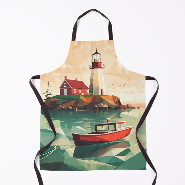 Item preview, East Coast Fishing Scene with Lighthouse designed and sold by SWReflections.