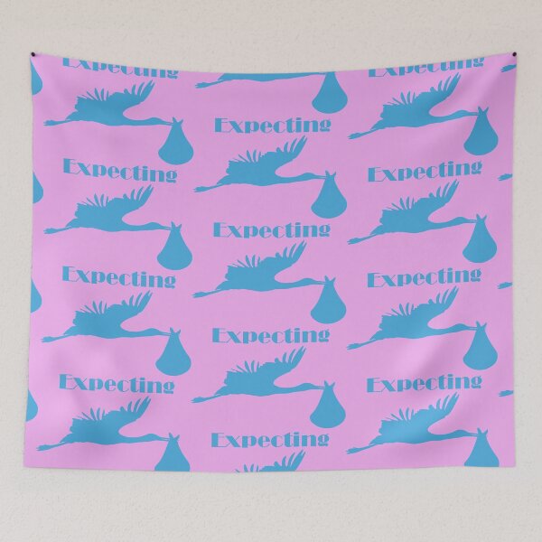 Item preview, Stork Delivering Baby - blue version designed and sold by DesignsbyJBird.