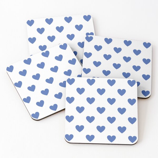 Item preview, Royal blue heart print on white designed and sold by LittleBettyMakes.