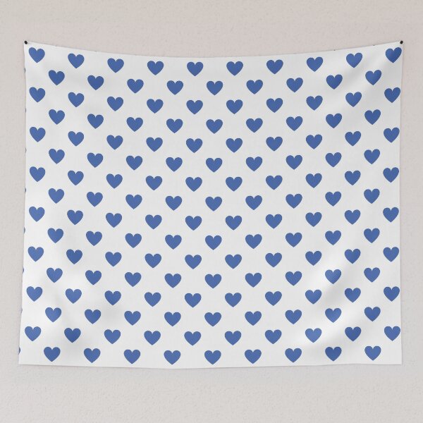 Item preview, Royal blue heart print on white designed and sold by LittleBettyMakes.