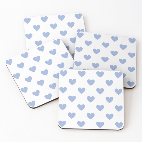 Item preview, Sky blue heart print on white designed and sold by LittleBettyMakes.