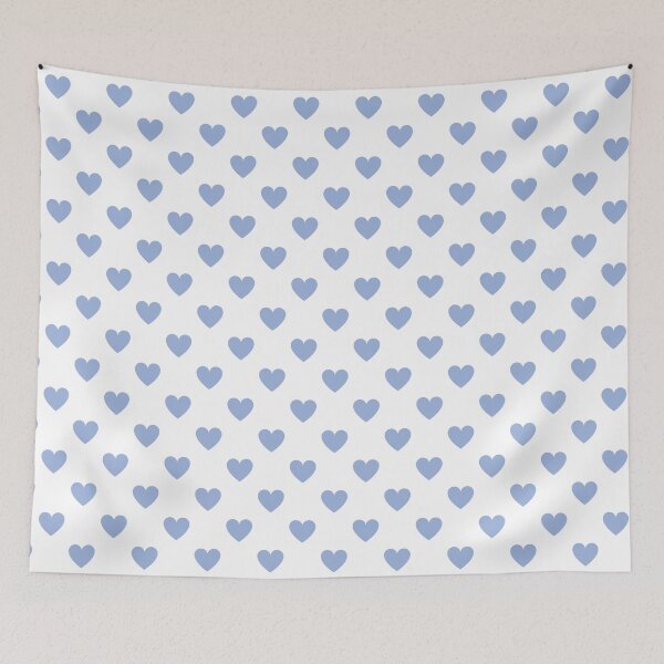 Item preview, Sky blue heart print on white designed and sold by LittleBettyMakes.